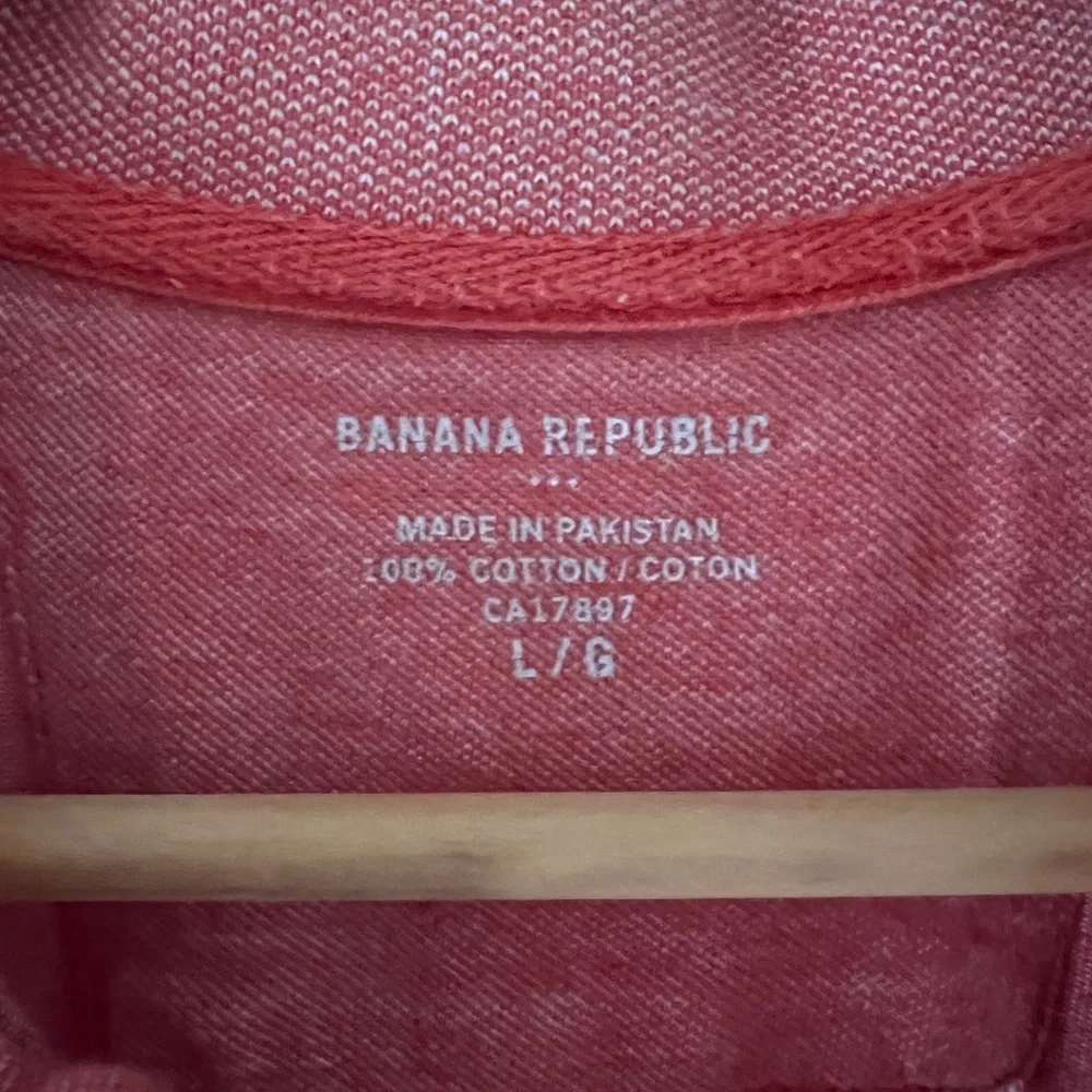 Banana Republic Men Polo Large Pink Cotton T-56